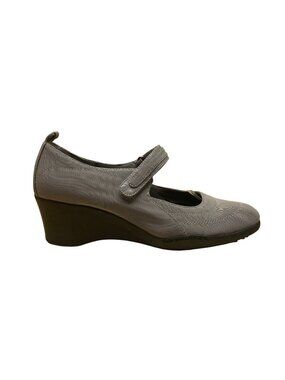 Aerosoles Women’s Gray Fabric Adjustable Strap Mary Jane Wedge Shoes Size 9M
